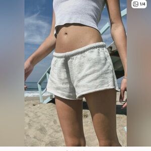 brandy melville grey raw hem sweat shorts